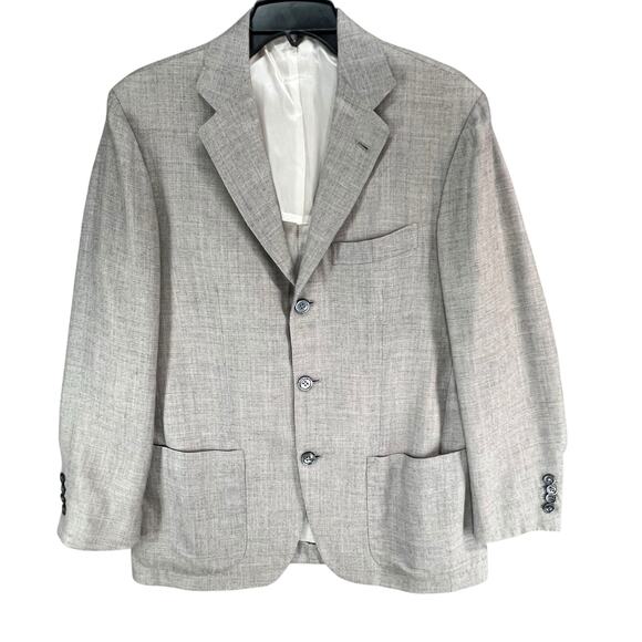 Kiton Other - Kiton Trillion Blazer Men 38S Gray Cashmere Silk 3 Button Vented Career Italy